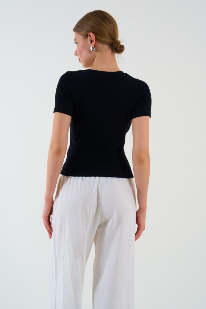 Kısa Kollu T-shirt - Siyah