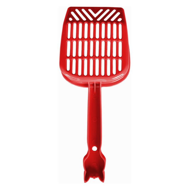 Markapet İnce Elekli Kedi Kumu Küreği Medium 10-25 cm Kırmızı