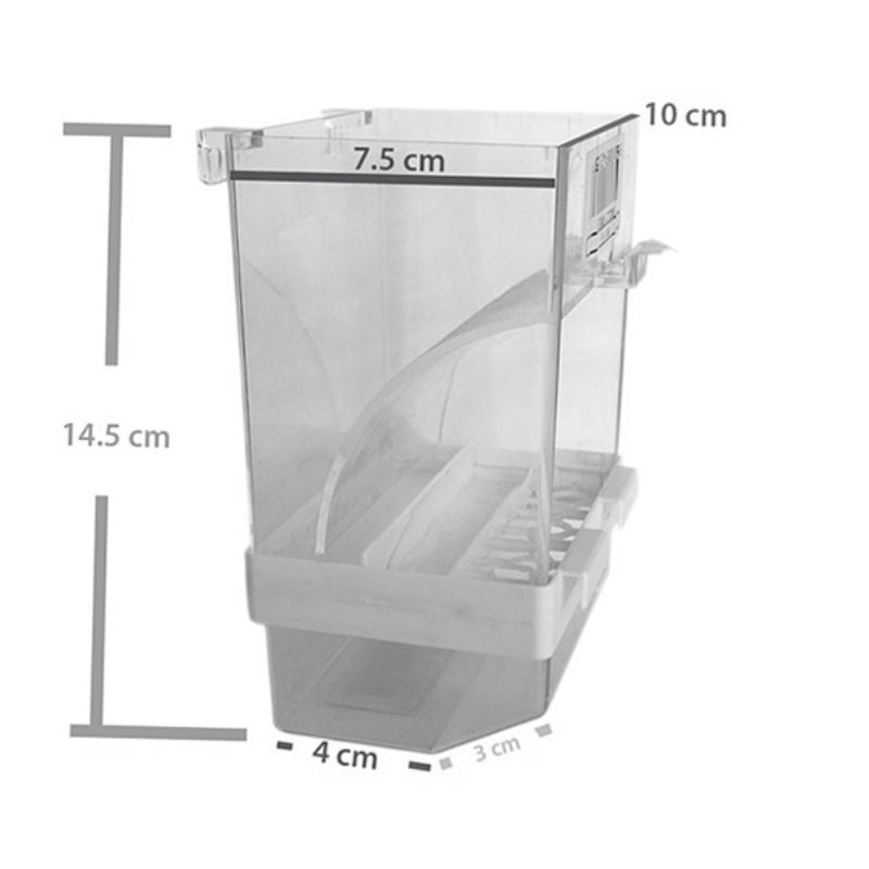 Akıllı Kuş Yemliği Taban Hazneli Beyaz (10-7,5)-14,5 cm