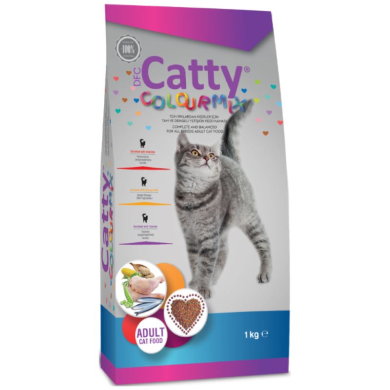 Catty Color Mix Tavuklu Yetişkin Kedi Maması 1 Kg