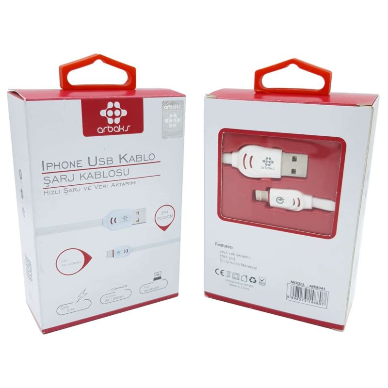 2 Metre Lightning iPhone Hızlı Şarj & Data Kablosu Arbaks ARB-041